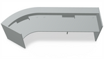 Valde LAV80L Curved Reception Desk 119" x 50" w/ Aluminum Satinato Body + Worktop by MDD Office Furniture