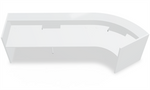 Valde LAV79L Curved Reception Desk 107" x 50" w/ White Pastel Body + Worktop by MDD Office Furniture
