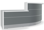 Valde LAV86L Curved Reception Desk w/ Right Countertop (ADA Compliant) 103" x 72" by MDD Office Furniture