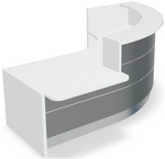 Valde LAV86L Curved Reception Desk w/ Right Countertop (ADA Compliant) 103" x 72" by MDD Office Furniture