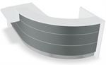 Valde LAV86L Curved Reception Desk w/ Right Countertop (ADA Compliant) 103" x 72" by MDD Office Furniture