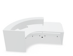 Valde LAV861L Curved Reception Desk w/ Right Countertop (ADA Compliant) - 95" x 72" w/ White Pastel Body + Worktop by MDD Office Furniture