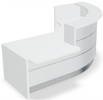 Valde LAV861L Curved Reception Desk w/ Right Countertop (ADA Compliant) - 95" x 72" by MDD Office Furniture