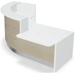 Valde LAV87L Curved Reception Desk w/ Left Countertop (ADA Compliant) - 103" x 72" by MDD Office Furniture