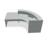 Valde LAV871L Curved Reception Desk w/ Left Countertop (ADA Compliant) - 95" x 72" w/ Aluminum Satinato Body +  Worktop by MDD Office Furniture