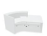 Valde LAV84L Curved Reception Desk w/ Right Countertop (ADA Compliant) - 96" x 58" w/ White Pastel Body + Worktop by MDD Office Furniture