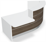 Valde LAV84L Curved Reception Desk w/ Right Countertop (ADA Compliant) - 96" x 58" by MDD Office Furniture