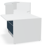Valde LAV85L Curved Reception Desk w/ Left Countertop (ADA Compliant) - 96" x 58" by MDD Office Furniture