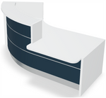 Valde LAV85L Curved Reception Desk w/ Left Countertop (ADA Compliant) - 96" x 58" by MDD Office Furniture