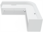 Valde LAV139L Corner Reception Desk - 127" x 127" w/ White Pastel Body + Worktop by MDD Office Furniture
