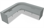 Valde LAV139L Corner Reception Desk - 127" x 127" w/ Aluminum Satinato Body + Worktop by MDD Office Furniture