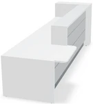 Valde LAV461L Straight Reception Desk w/ Right Countertop (ADA Compliant) - 135" by MDD Office Furniture