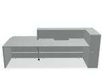 Valde LAV431L Straight Reception Desk w/ Left Countertop (ADA Compliant) - 108" w/ Aluminum Satinato Body + Worktop by MDD Office Furniture