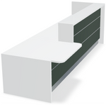 Valde LAV221L Straight Reception Desk w/ Right Countertop (ADA Compliant) - 97" by MDD Office Furniture