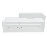 Valde LAV211L Straight Reception Desk w/ Left Countertop (ADA Compliant) - 97" w/ White Pastel Body + Worktop by MDD Office Furniture