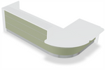 Valde LAV113L Corner Reception Desk w/ Left Countertop (ADA Compliant) - 107" x 84" by MDD Office Furniture