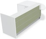 Valde LAV113L Corner Reception Desk w/ Left Countertop (ADA Compliant) - 107" x 84" by MDD Office Furniture