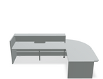 Valde LAV112L Corner Reception Desk w/ Right Countertop (ADA Compliant) - 107" x 84" w/ Aluminum Satinato Body + Worktop by MDD Office Furniture