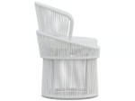 Palma White Mist Rope Swivel Dining Armchair + Cushion by Azzurro Living
