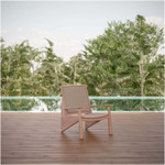 Biscayne Teak High Back Woven Lounge Club Chair by Azzurro Living Lifestyle