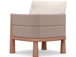 Biscayne Teak High Back Club Chair + Champagne Cushion by Azzurro Living