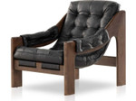 Halston Tufted Sling Chair - Heirloom Black Leather by Four Hands