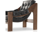 Halston Tufted Sling Chair - Heirloom Black Leather by Four Hands