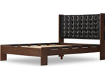 Halston Tufted King Bed - Heirloom Black Leather by Four Hands