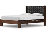 Halston Tufted King Bed - Heirloom Black Leather by Four Hands