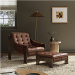 Halston Tufted Sling Chair + Ottoman - Heirloom Sienna Leather by Four Hands Lifestyle