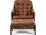 Halston Tufted Sling Chair + Ottoman - Heirloom Sienna Leather by Four Hands