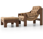 Halston Tufted Sling Chair + Ottoman - Palermo Drift Leather by Four Hands
