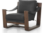 Cesar Accent Chair - Carson Black Leather by Four Hands