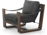 Cesar Accent Chair - Carson Black Leather by Four Hands
