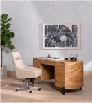 Lunas Executive Desk - Gold Guanacaste Sculpted Silhouette by Four Hands Lifestyle