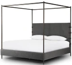Anderson Canopy King Platform Bed - Knoll Charcoal Performance Fabric by Four Hands
