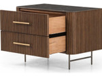 Fletcher Large Nightstand - Terra Brown Oak & Bluestone by Four Hands