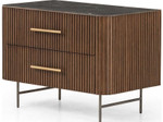 Fletcher Large Nightstand - Terra Brown Oak & Bluestone by Four Hands