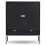 Cressida Bar Cabinet - Black Linen by Four Hands