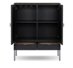Cressida Bar Cabinet - Black Linen by Four Hands