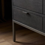 Cressida Bar Cabinet - Black Linen by Four Hands