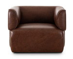 Pacey Swivel Accent Chair - Dulane Mahogany Leather by Four Hands