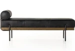 Giorgio Accent Bench - Rialto Ebony Leather by Four Hands