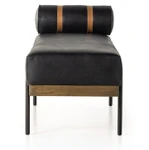 Giorgio Accent Bench - Rialto Ebony Leather by Four Hands