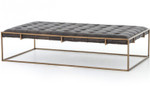 Oxford Large Coffee Table -Rialto Ebony Leather by Four Hands