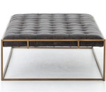 Oxford Large Coffee Table -Rialto Ebony Leather by Four Hands
