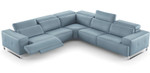 Positano Sectional Sofa in Blue Steel Bird upholstery by Whiteline Modern Living