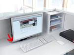 Reception Desk Lowered Monitor Shelf  - LA23L by MDD Office Furniture