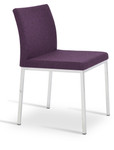 Aria Metal Dining Chair in deep maroon camira wool upholstery w/ chrome base by sohoConcept