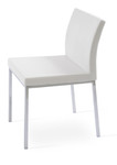 Aria Metal Dining Chair in white ppm upholstery w/ chrome base by sohoConcept